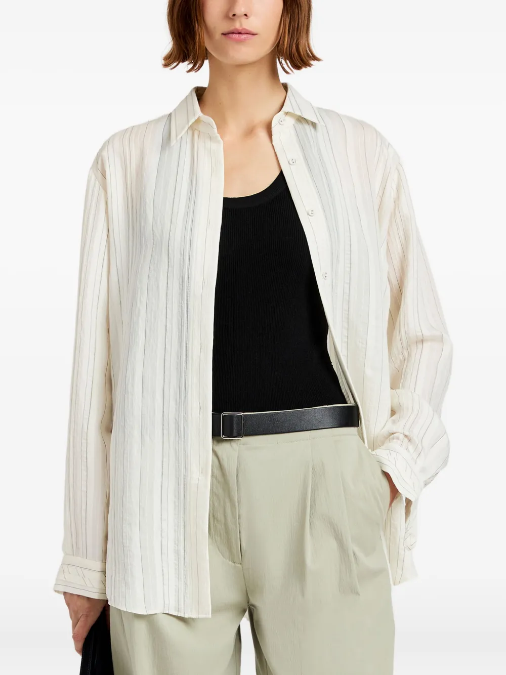Proenza Schouler White Label Raven stripe woven shirt Wit
