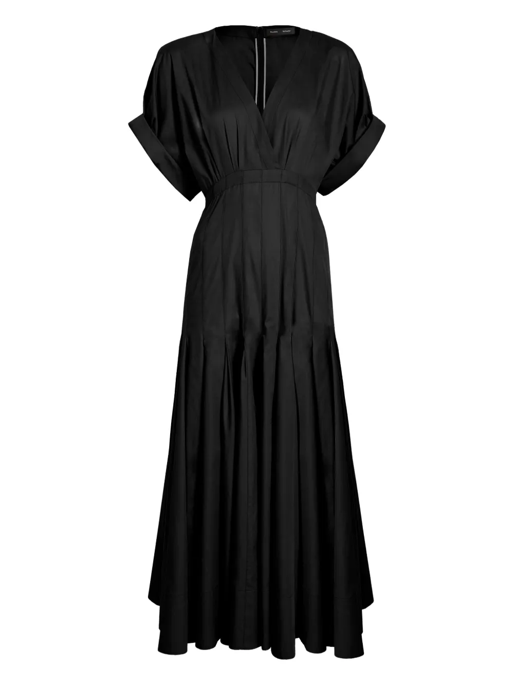 Proenza Schouler Ciara V-neck pleated maxi dress Zwart