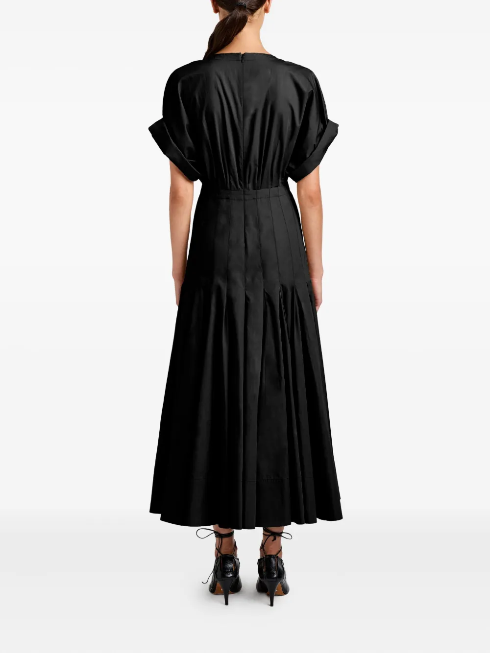 Proenza Schouler Ciara V-neck pleated maxi dress Zwart