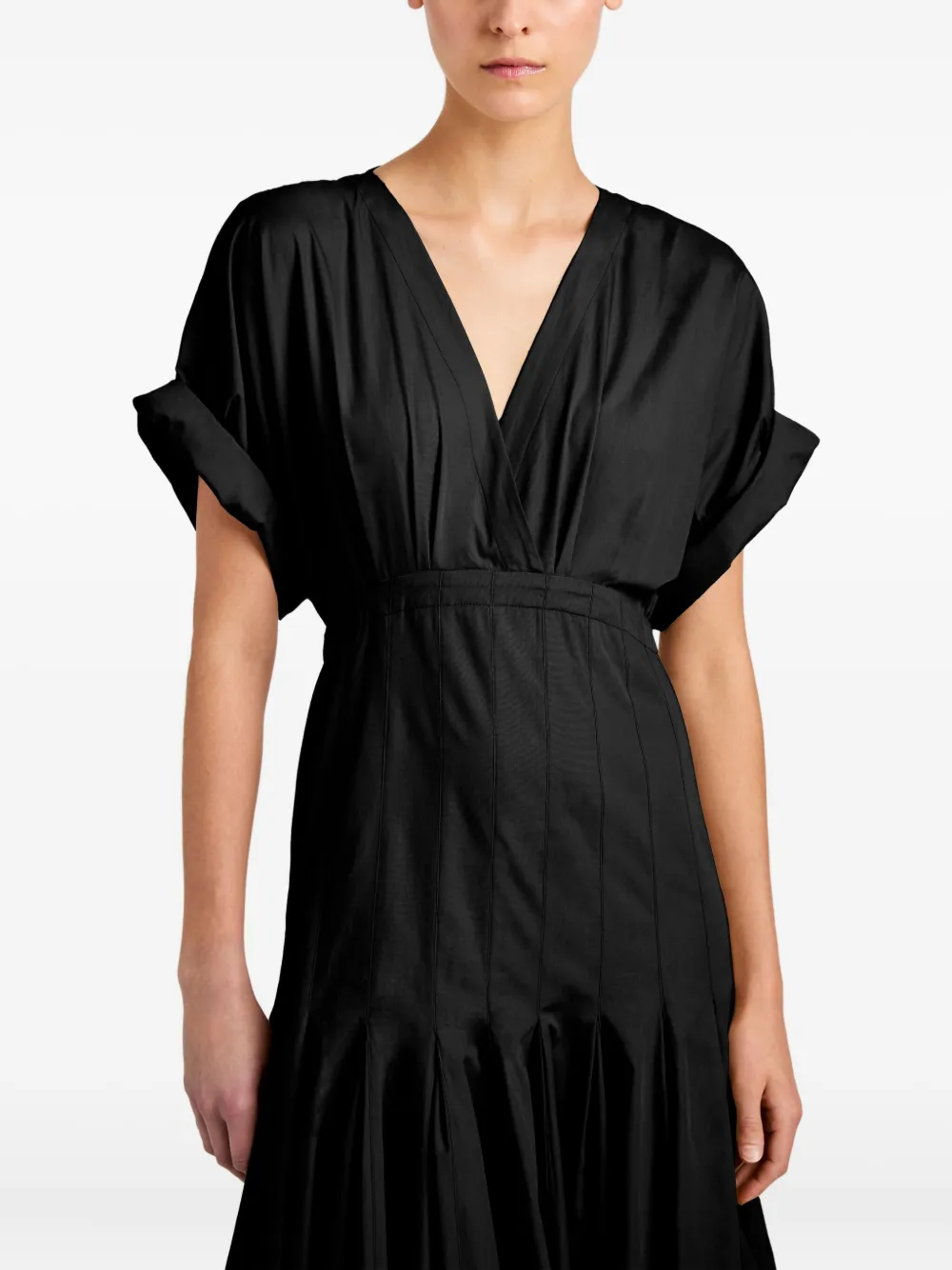Proenza Schouler Ciara V-neck pleated maxi dress Zwart