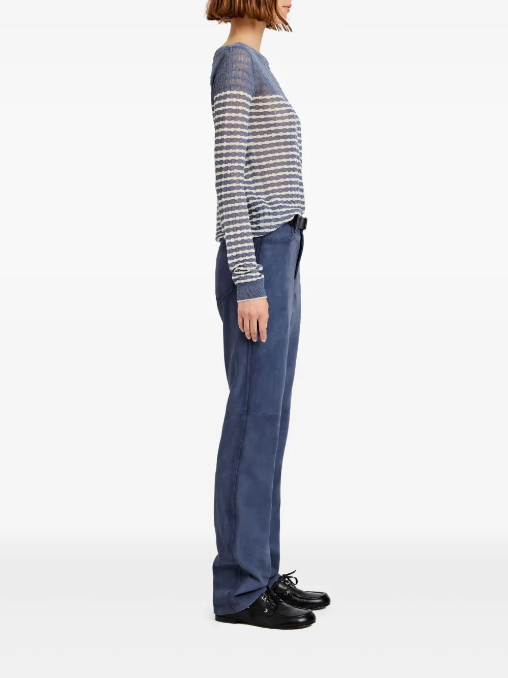 Proenza Schouler White Label Leren broek Blauw