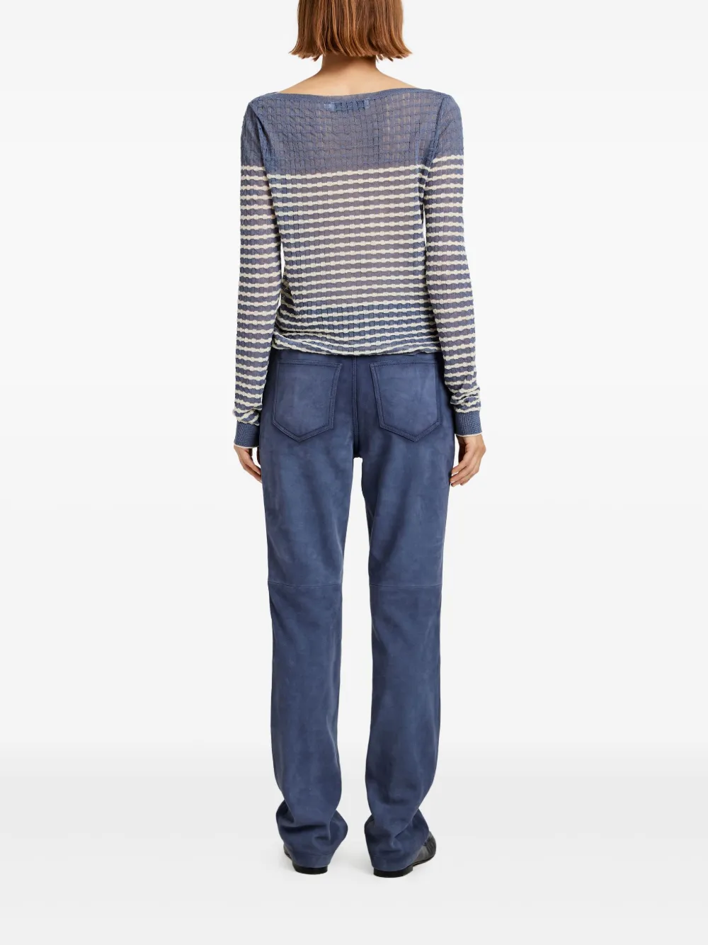 Proenza Schouler White Label Leren broek Blauw