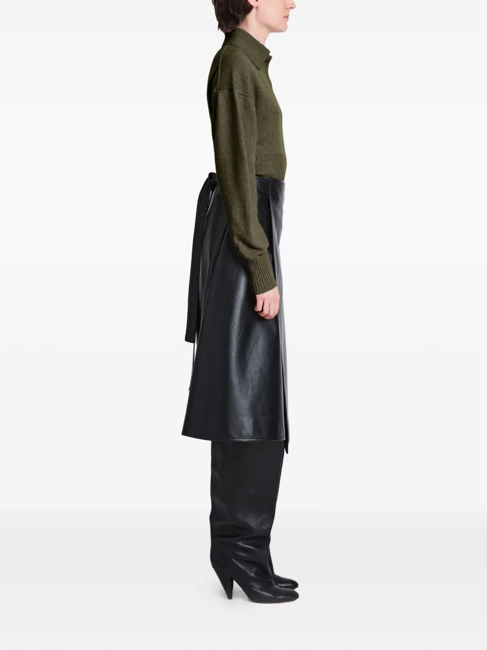 Proenza Schouler polo-neck ribbed sweater Groen