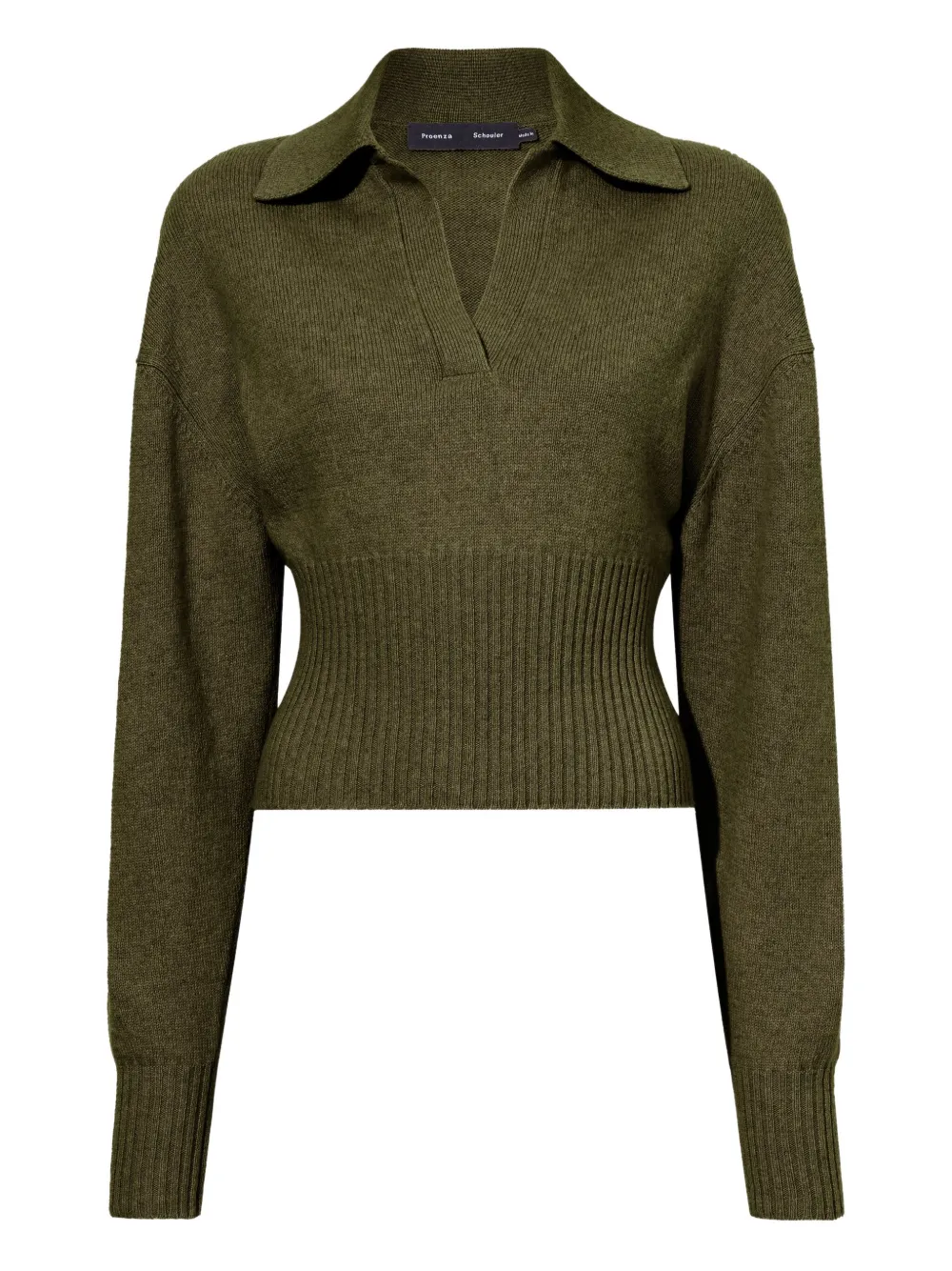 Proenza Schouler polo-neck ribbed sweater Groen