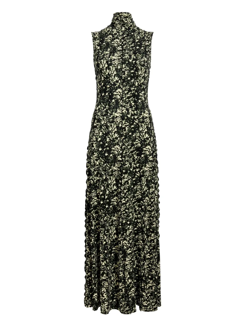 Proenza Schouler White Label Maxi-jurk met hoge hals en bloemenprint Zwart