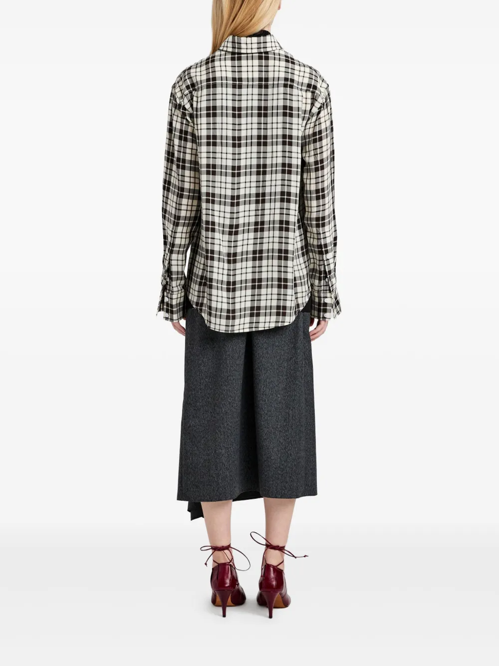 Proenza Schouler Geruit blouse Zwart