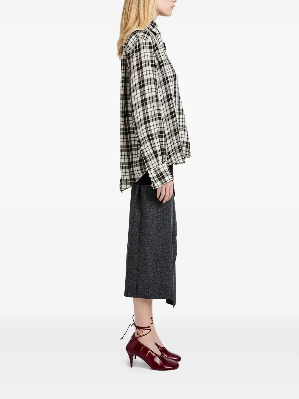 Proenza Schouler Geruit blouse Zwart