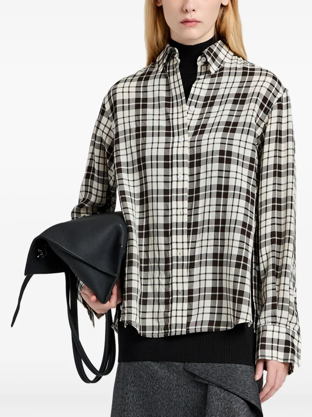 Proenza Schouler Geruit blouse Zwart