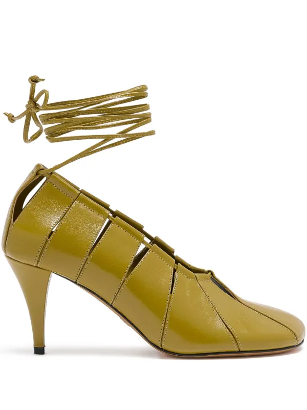 Proenza Schouler Leather Heeled Pumps in Green