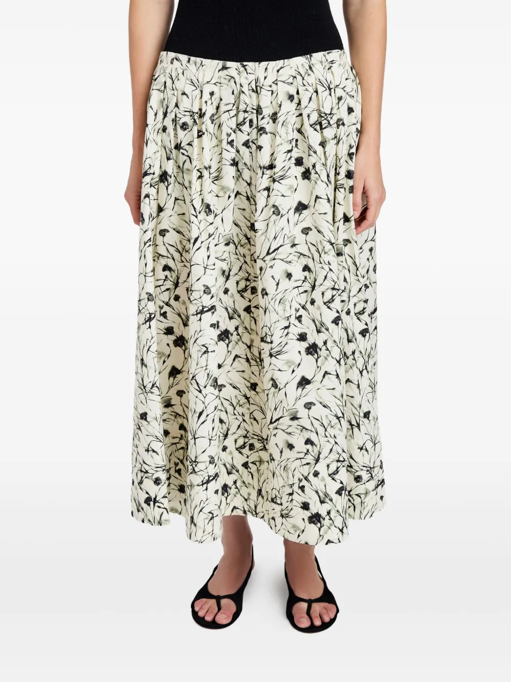Proenza Schouler White Label Midi-rok met bloemenprint Geel