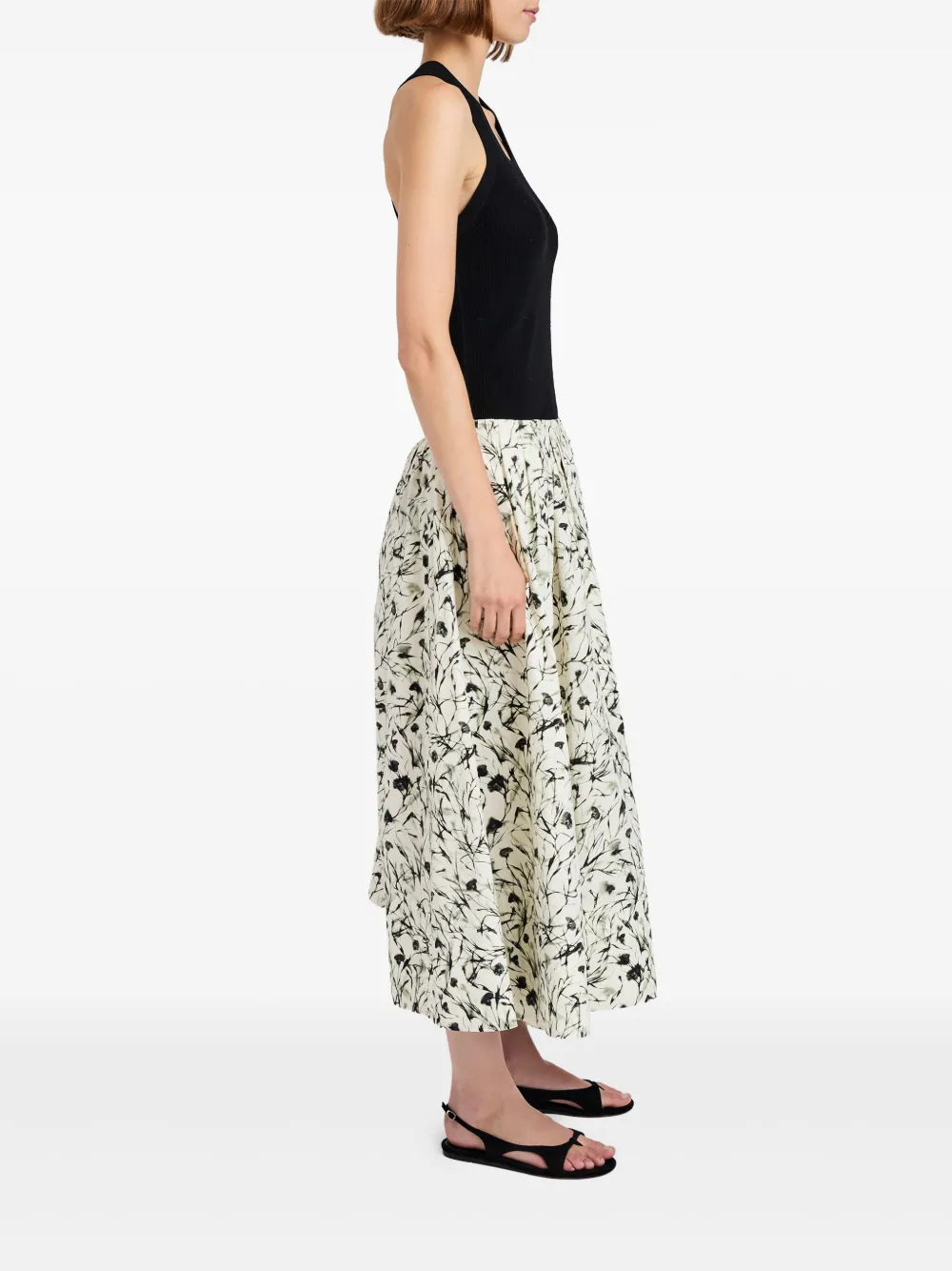 Proenza Schouler White Label Midi-rok met bloemenprint Geel