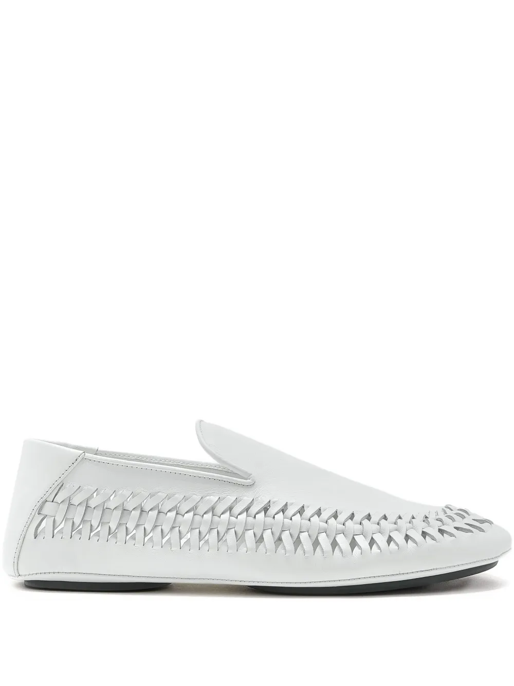 Proenza Schouler Whip braided leather loafers White