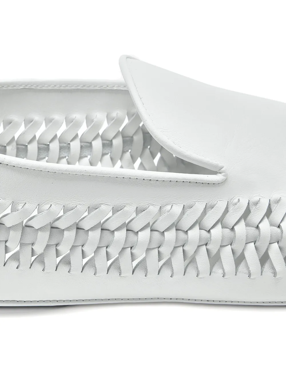 Proenza Schouler Whip Braided Leather Loafers In White