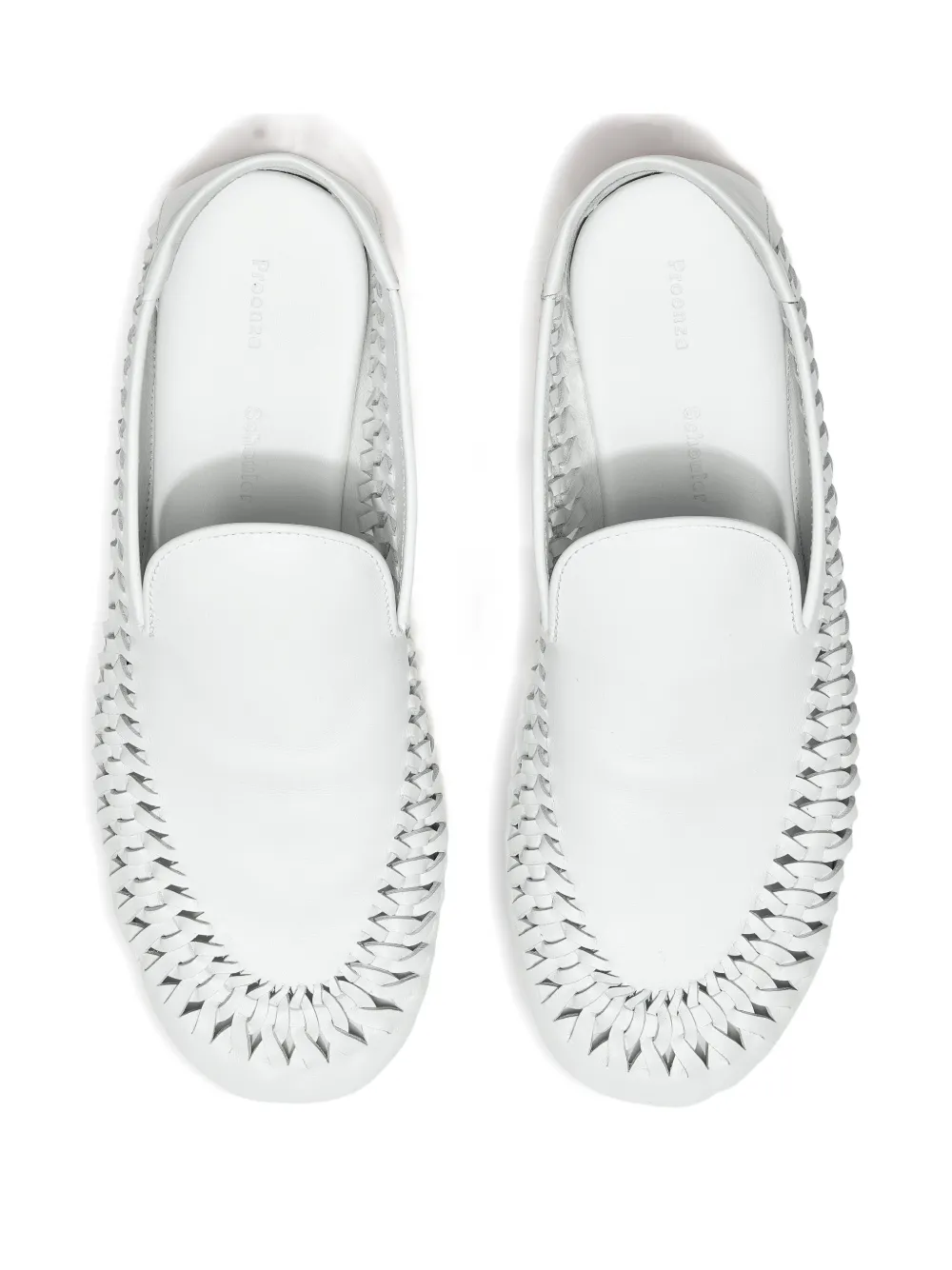 Proenza Schouler Whip Braided Leather Loafers In White