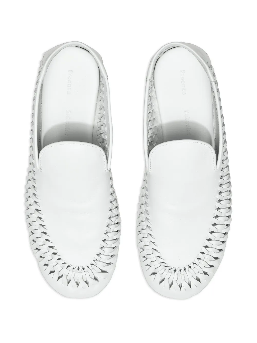 Proenza Schouler Whip braided leather loafers White