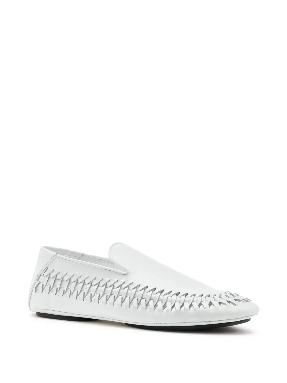 Proenza Schouler Whip braided leather loafers White