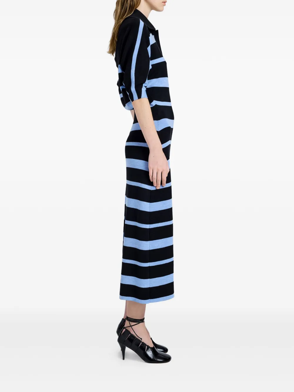 Proenza Schouler Solana midi-jurk Blauw