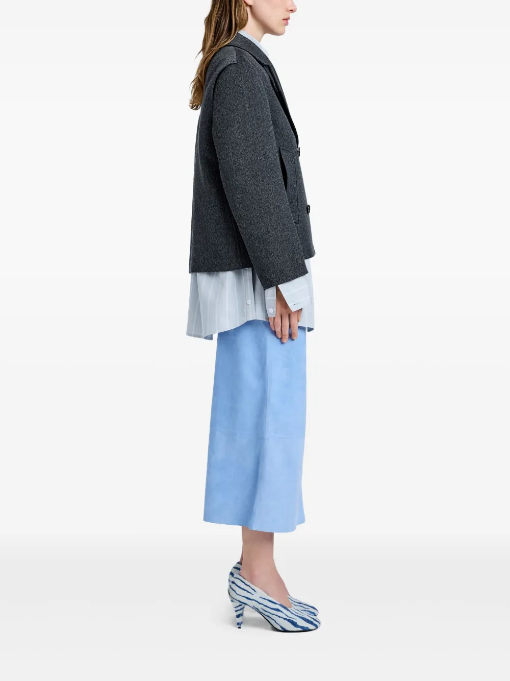 Proenza Schouler Nola dubbele rij knopen blazer Grijs