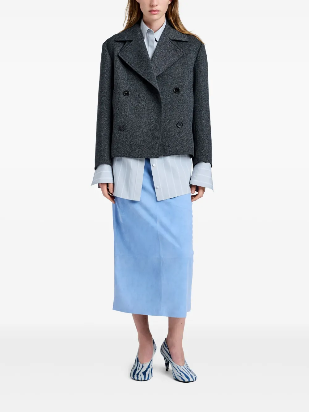 Proenza Schouler Nola dubbele rij knopen blazer Grijs
