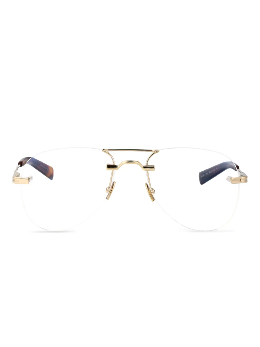 Saint Laurent Oval-frame Glasses In Gold