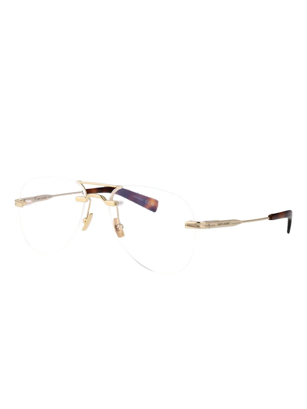Saint Laurent Eyewear Bril met ovaal montuur Goud