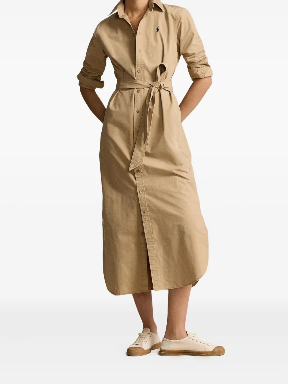 Polo Ralph Lauren button-up belted shirt dress - Beige
