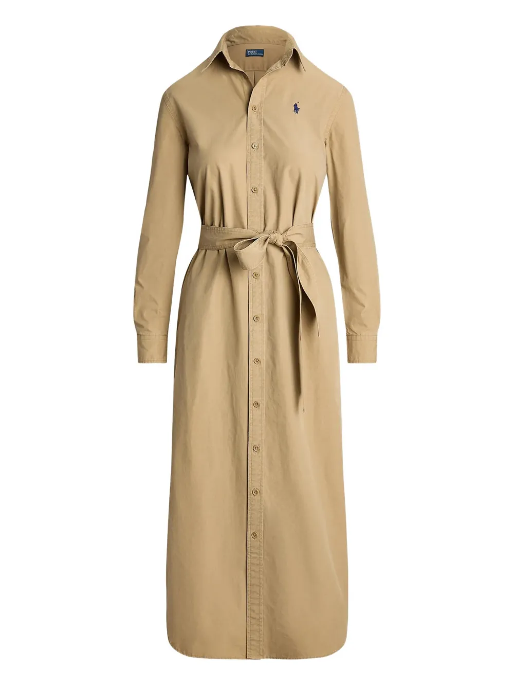 Polo Ralph Lauren Button-up blousejurk met ceintuur Beige