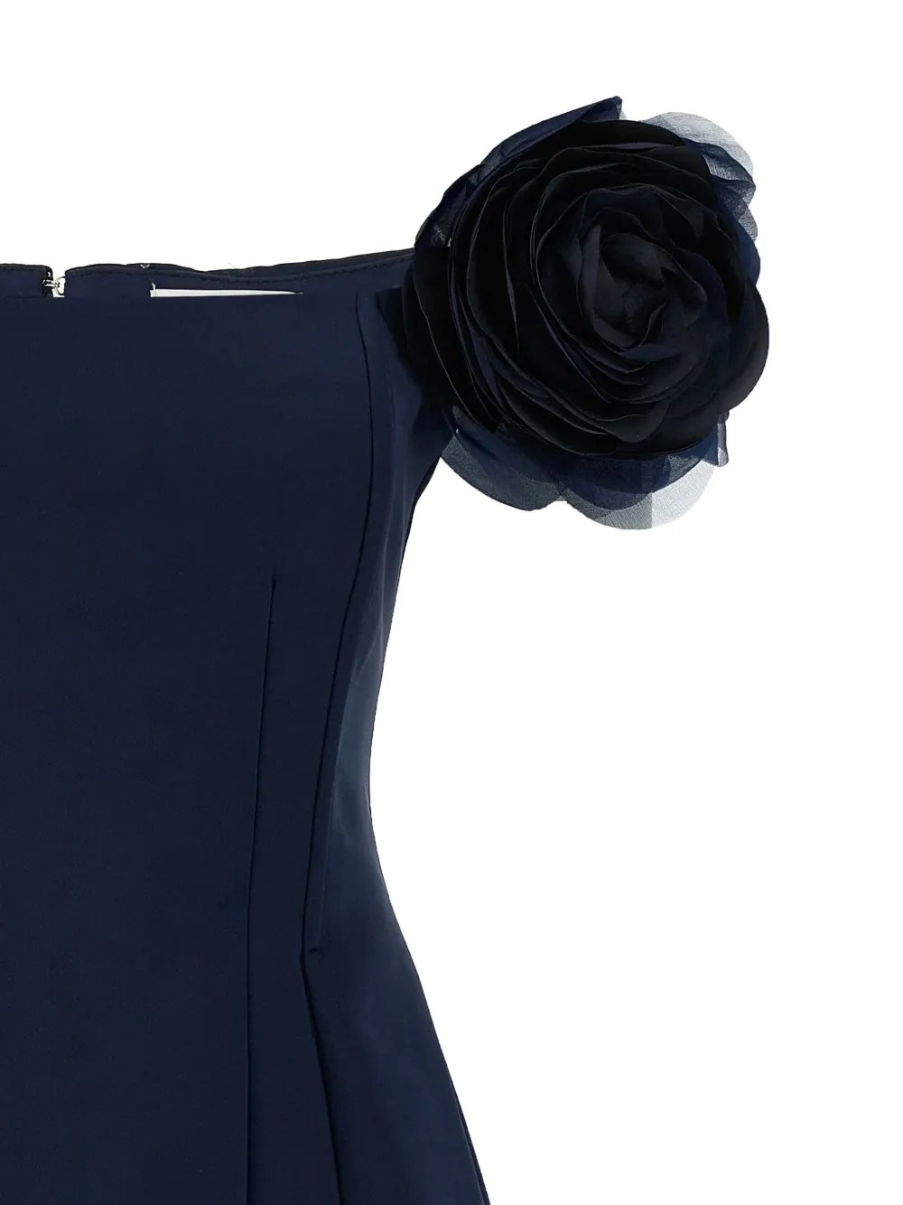 Elisabetta Franchi Off-shoulder jurk met bloemapplicatie Blauw