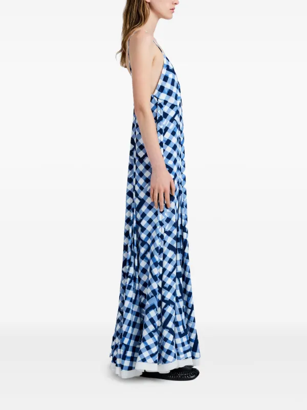 proenza schouler strapless blue dress Simple Cheap Modest Popular Hot Sale A-line Spaghetti Side Slit Royal –  SposaBridal main image 1