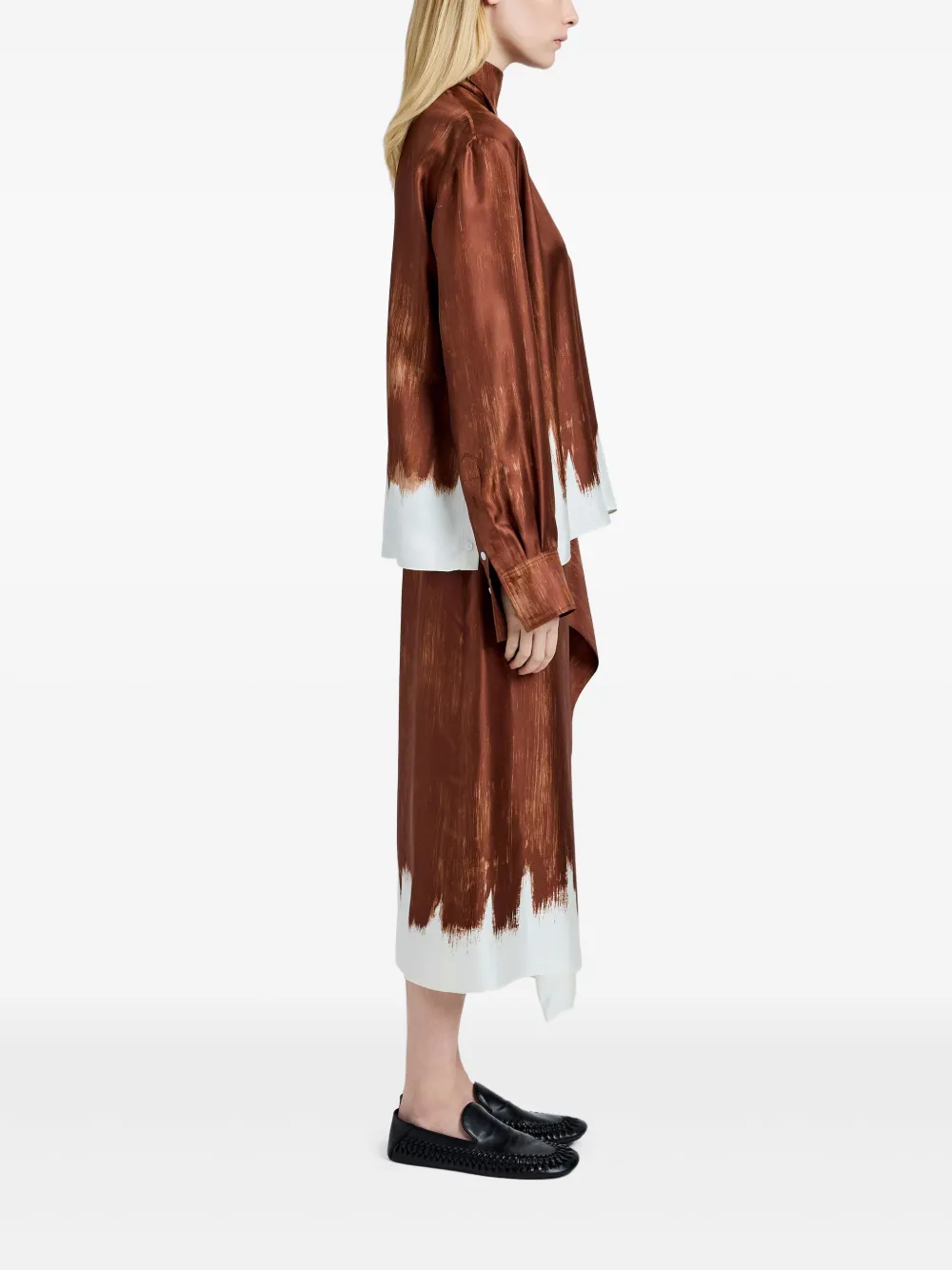 Proenza Schouler Amery midi-rok Bruin
