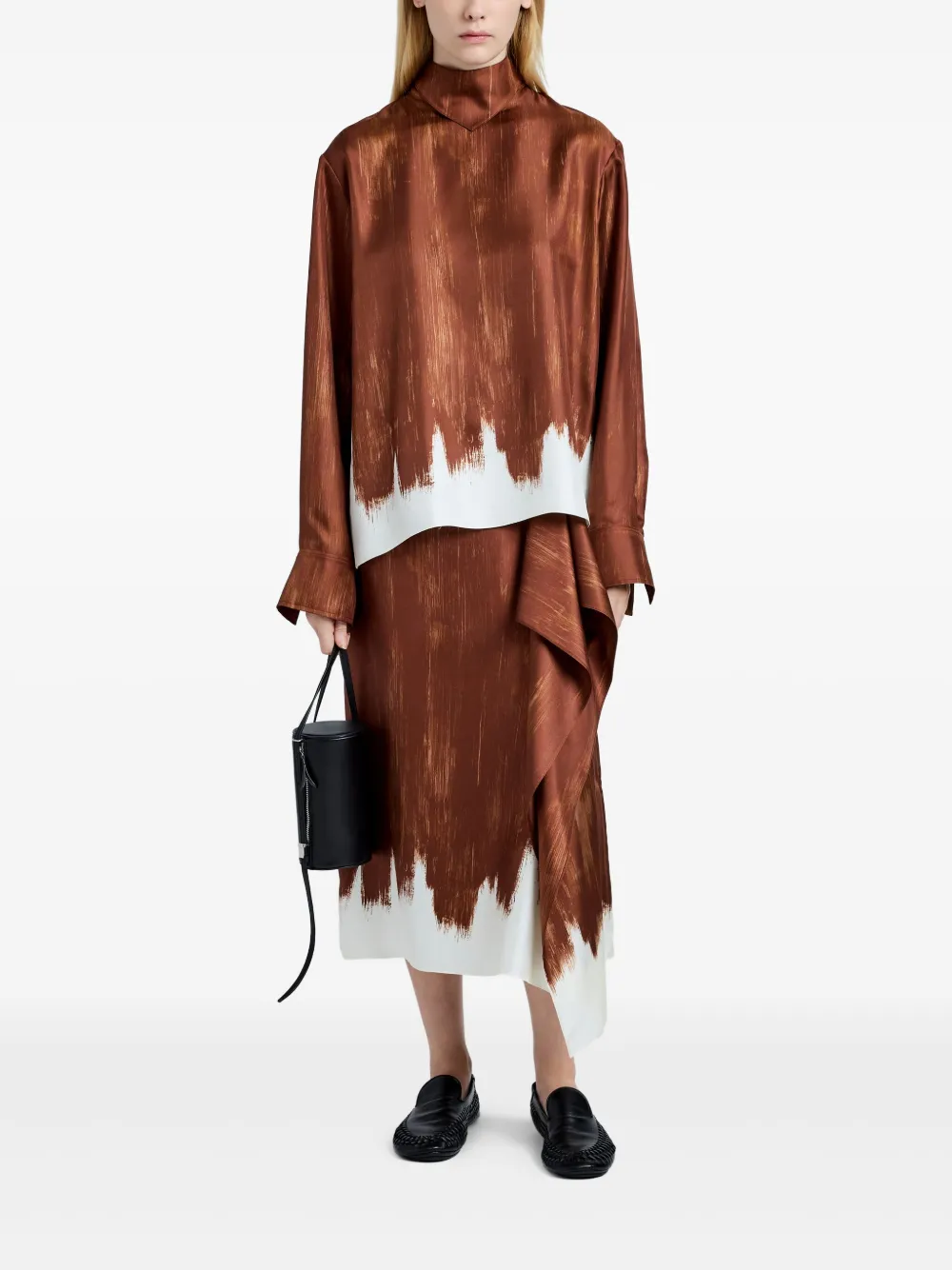 Proenza Schouler Amery midi-rok Bruin