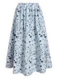 Proenza Schouler White Label floral-print gathered midi skirt - Blue