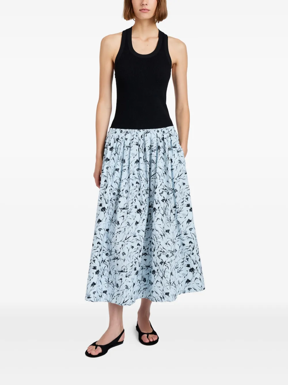 Proenza Schouler White Label floral-print gathered midi skirt | Pleated Skirts | Image 2