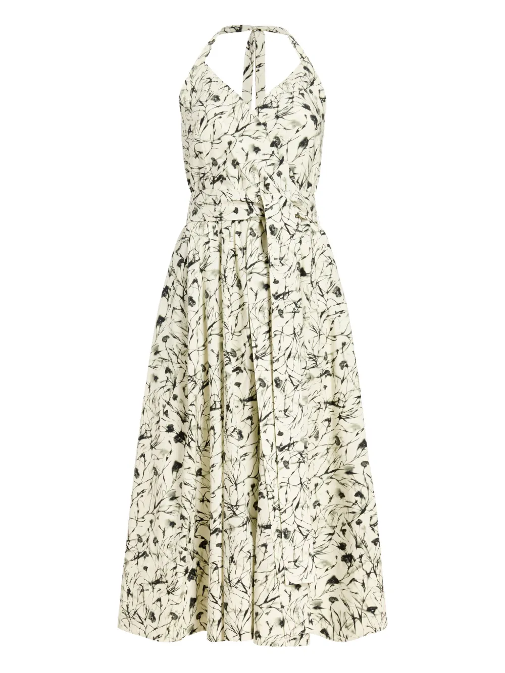 Proenza Schouler White Label floral-print halterneck midi dress Geel