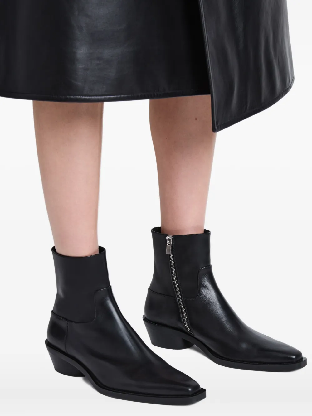 Proenza Schouler Pointed-toe Calf-leather Boots In Black
