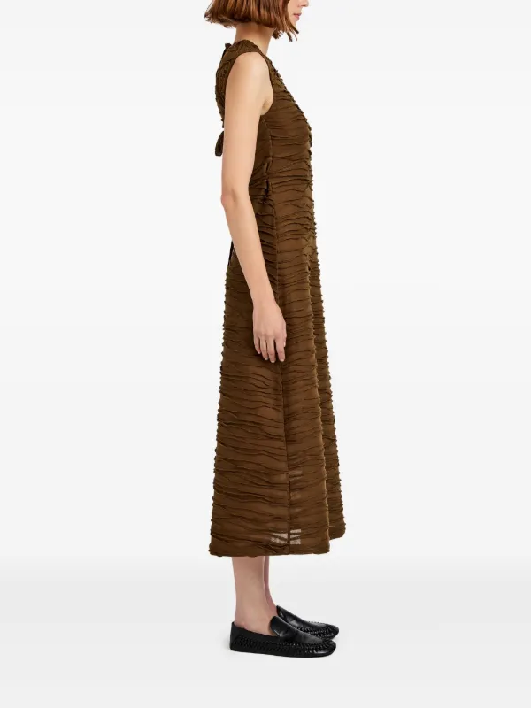 proenza schouler brown dress Abie Dress in Clean Boiled Wool Cinnamon