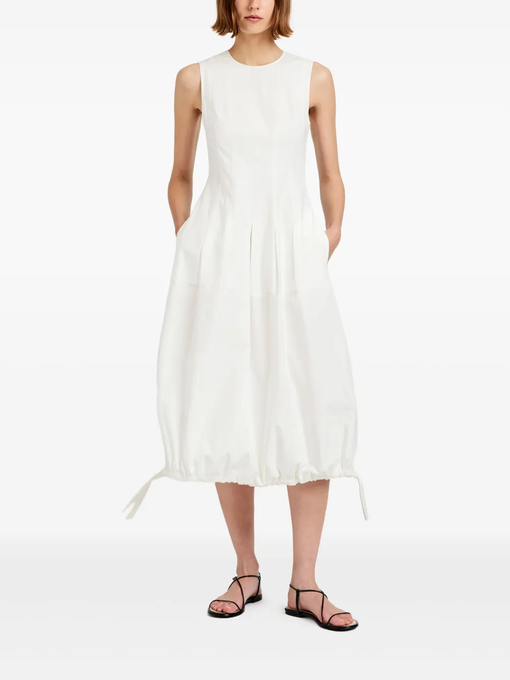 Proenza Schouler White Label Mouwloze jurk met trekkoord Wit