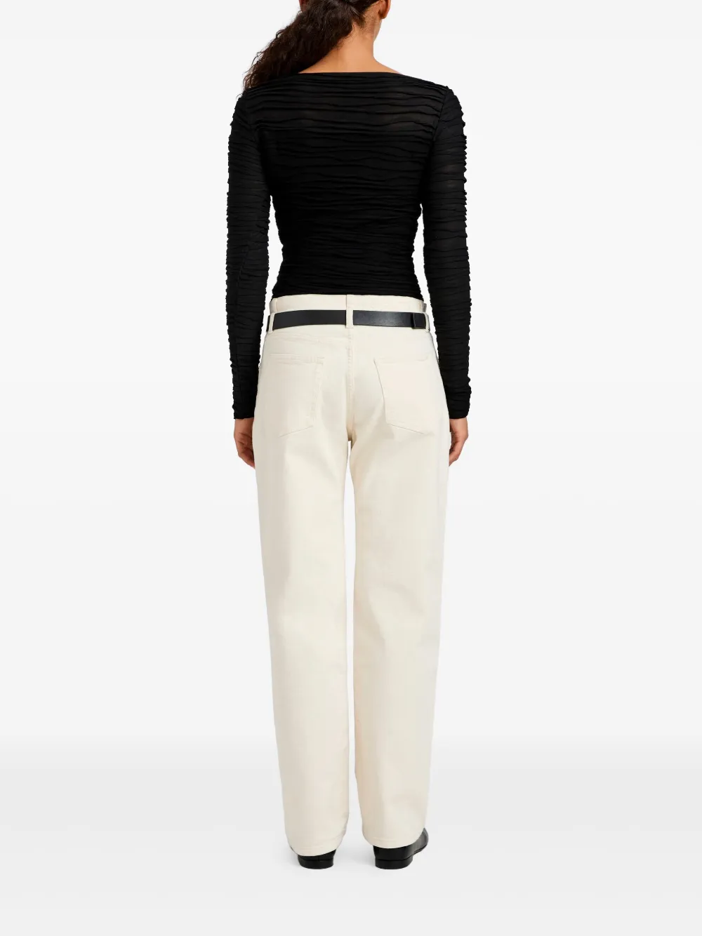 Proenza Schouler White Label Top met ruches Zwart