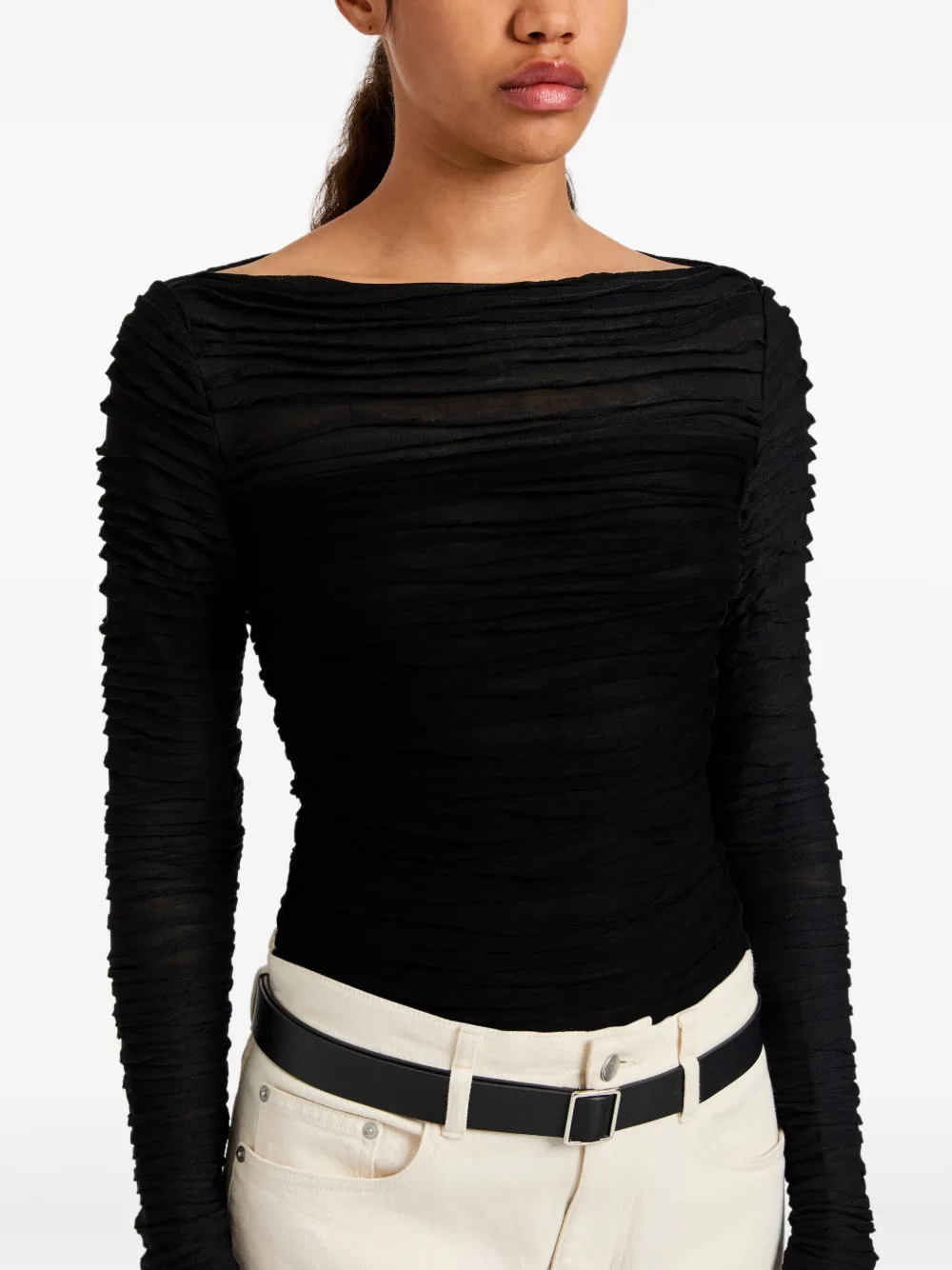 Ruched Long-Sleeve Top
