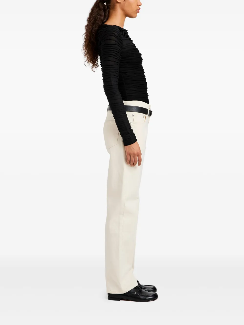 Proenza Schouler White Label Top met ruches Zwart