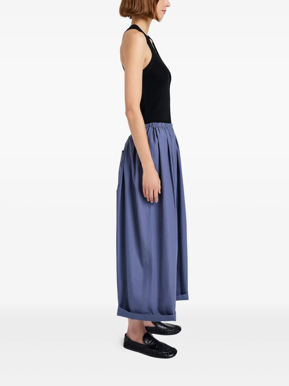 Proenza Schouler White Label Plooibroek met wijde pijpen Blauw