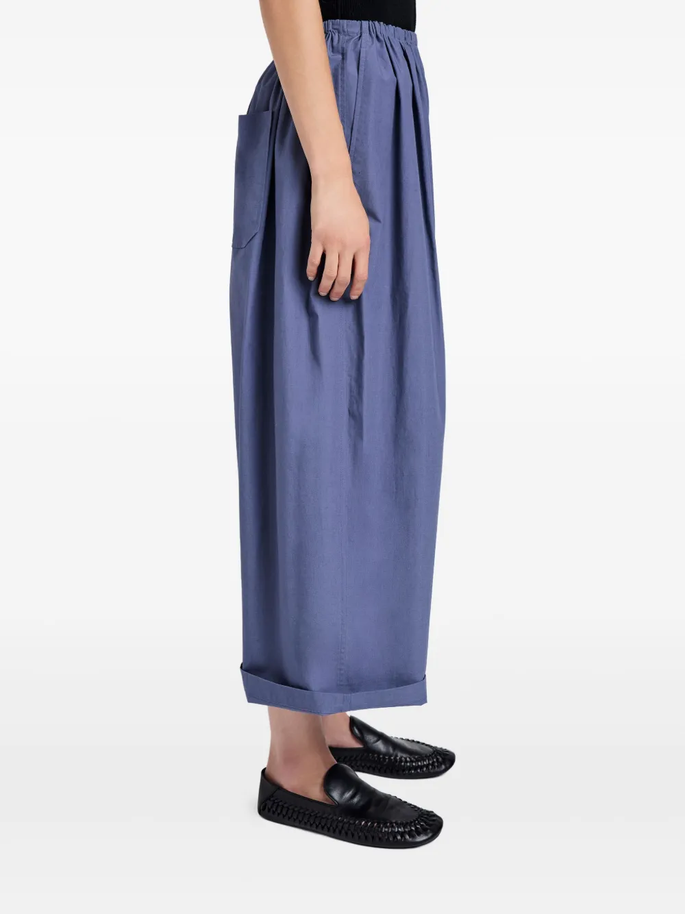 Proenza Schouler White Label Plooibroek met wijde pijpen Blauw