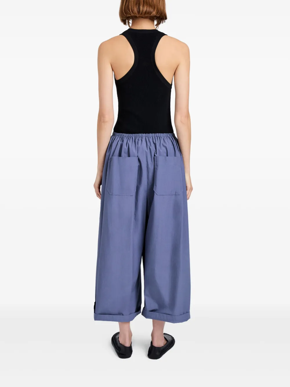 Proenza Schouler White Label Plooibroek met wijde pijpen Blauw