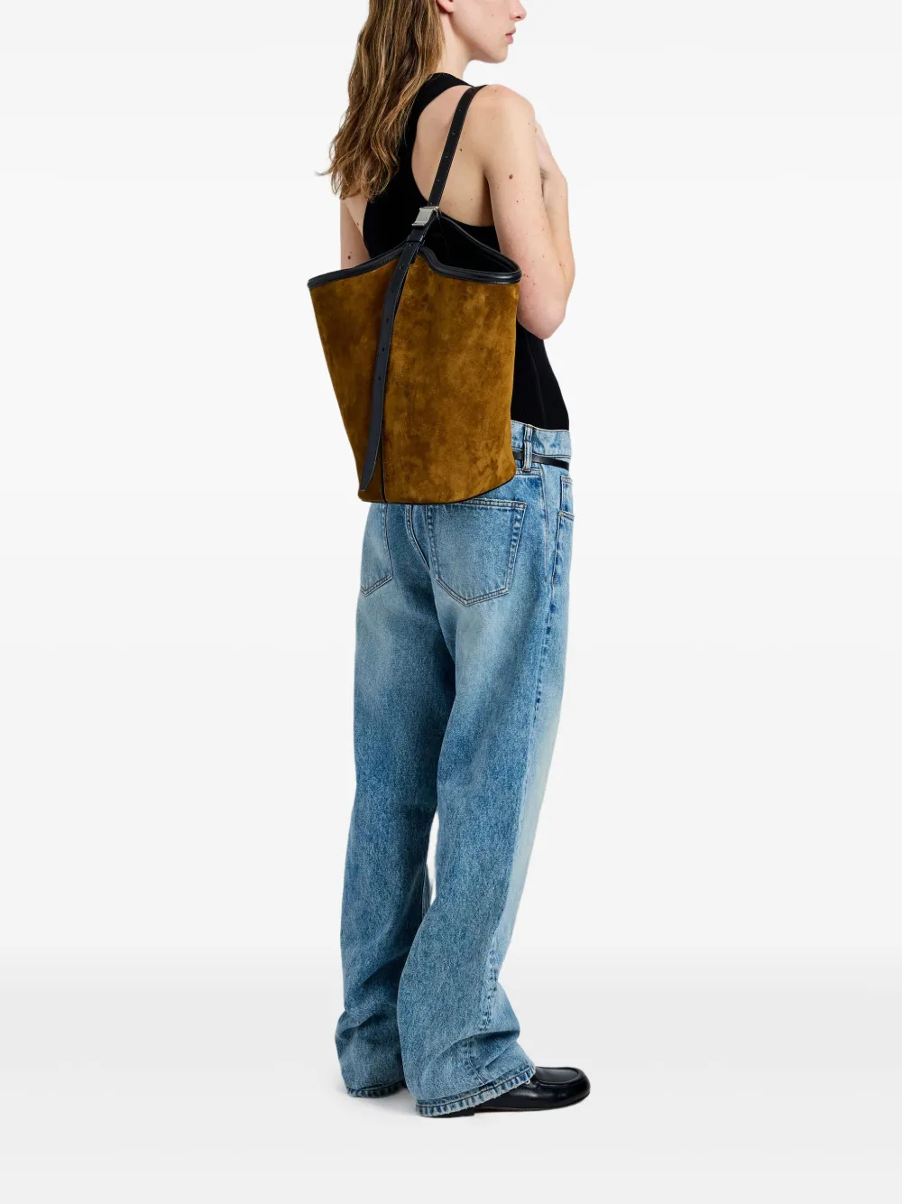 Proenza Schouler Brant suède bucket-tas Bruin