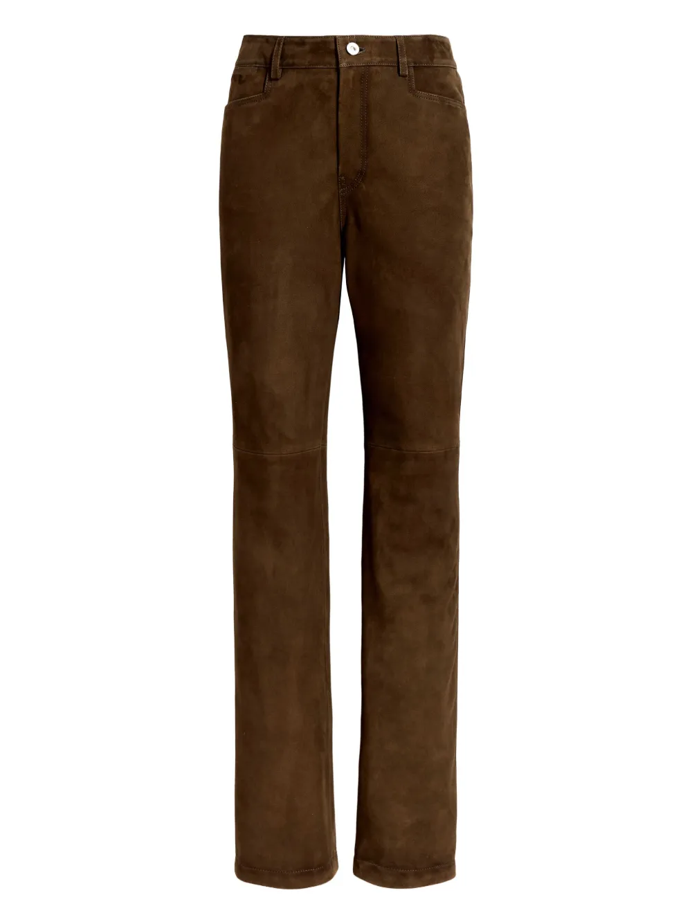 Proenza Schouler White Label Suede Straight-leg Trousers In Brown