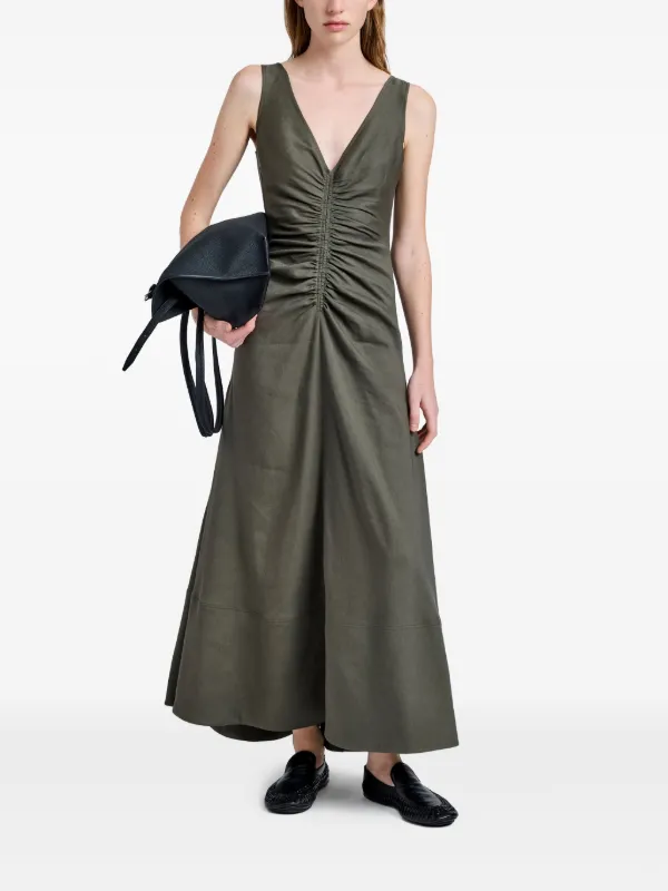 green emerald velvet dress Proenza Schouler White Label Noelani Dress
