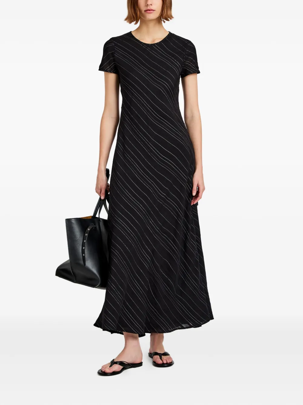 Proenza Schouler White Label striped maxi dress Zwart