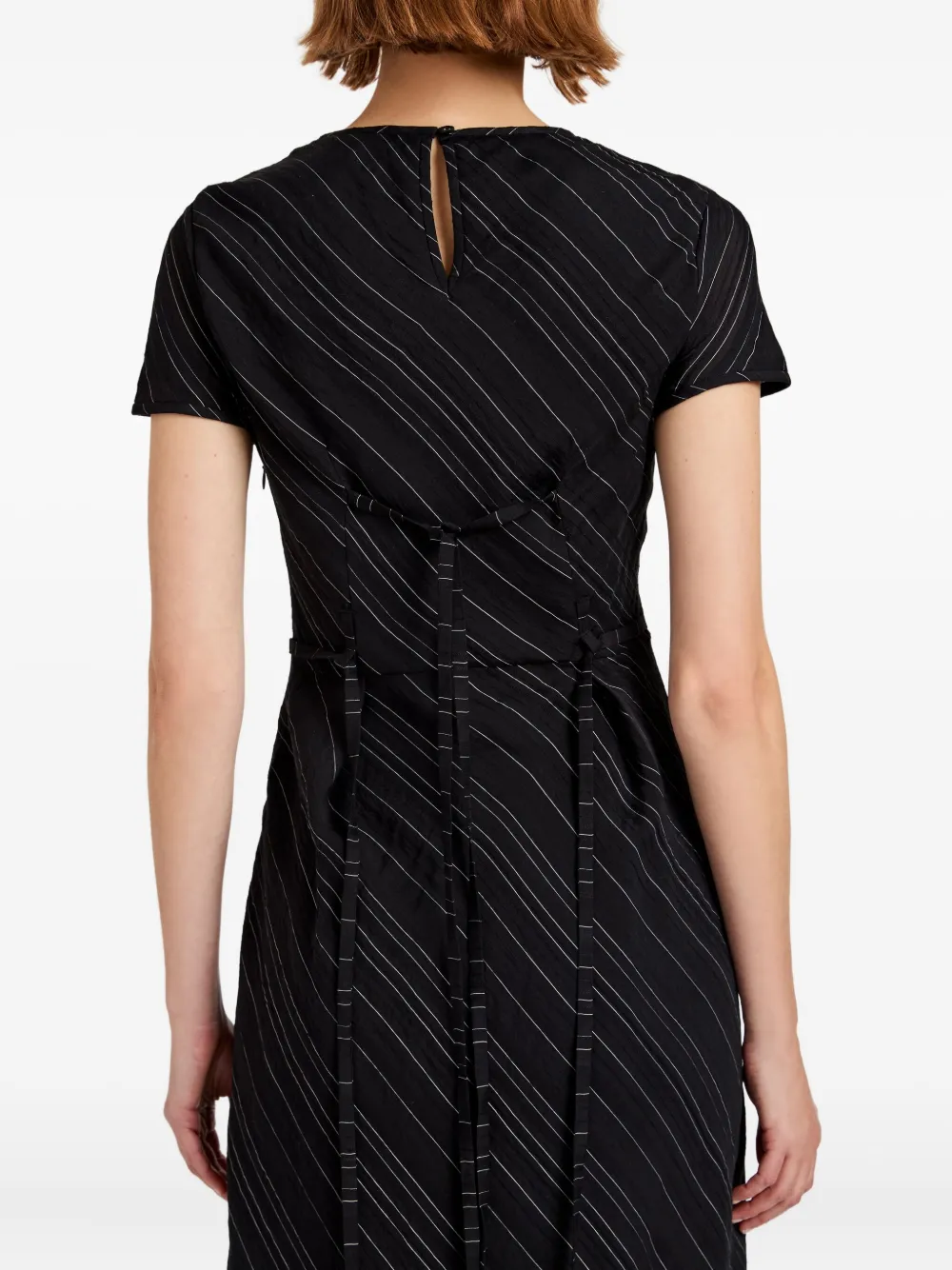 Proenza Schouler White Label striped maxi dress Zwart