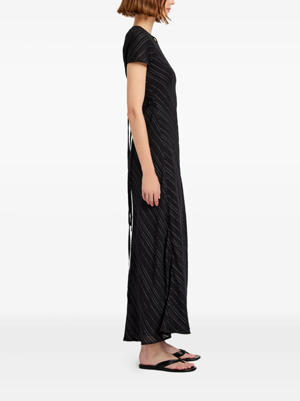 Proenza Schouler White Label striped maxi dress Zwart