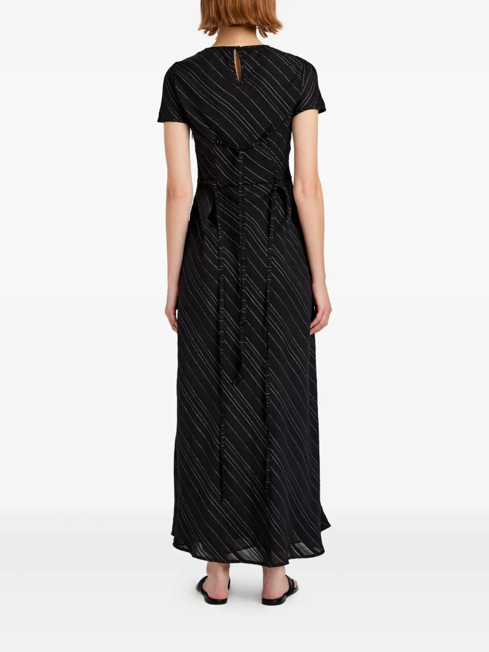 Proenza Schouler White Label striped maxi dress Zwart